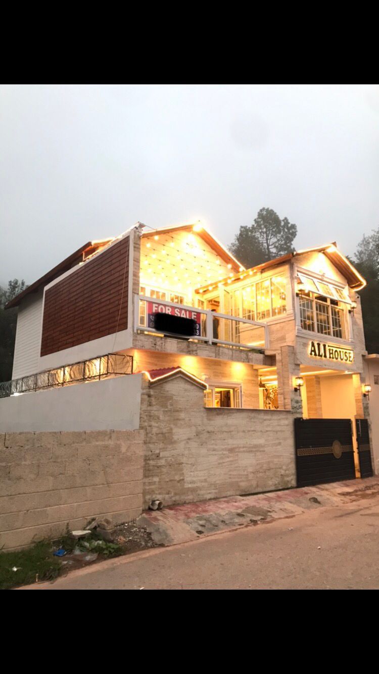 Modern house with unique and modern walls and spots inside house